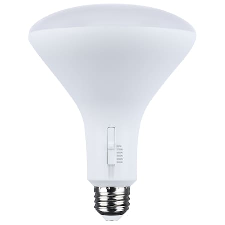Satco 11 Watt BR40 LED - 27K/30K/35K/40K/50K CCT Selectable - Dim to Warm - White Finish - 120 Volt S11785